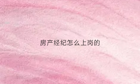 房产经纪怎么上岗的(房产经纪人该怎么做业务)