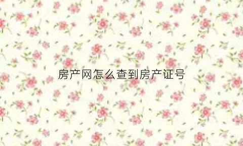 房产网怎么查到房产证号(如何网上查询房产证号)