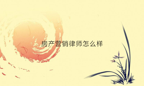 房产营销律师怎么样(房地产销售律师)
