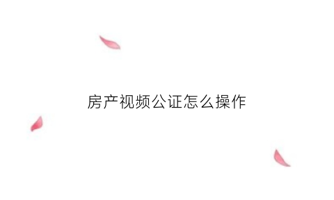 房产视频公证怎么操作(视频公证买卖房产在哪办理)