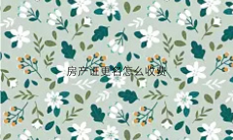 房产证更名怎么收费(房产证更名收费行政复议有效吗)