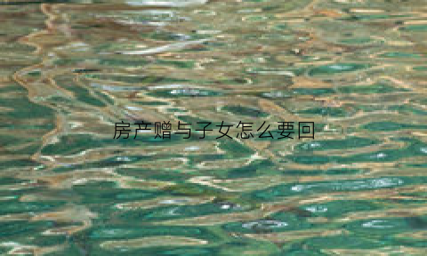 房产赠与子女怎么要回(房产赠与孩子要办什么手续)