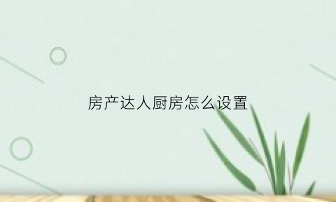 房产达人厨房怎么设置(房产达人厨房套装)