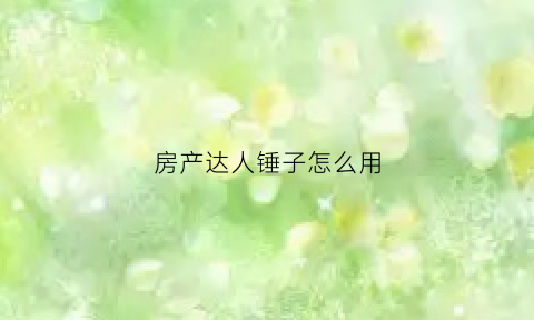 房产达人锤子怎么用(房产达人锤子怎么获得)