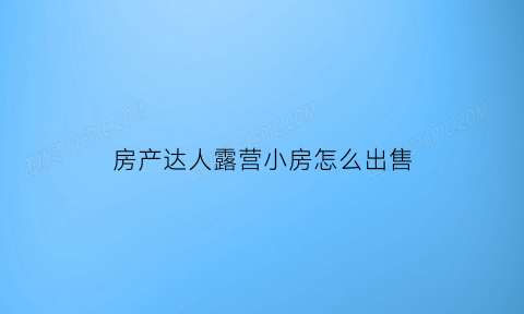 房产达人露营小房怎么出售(房产达人luxury)