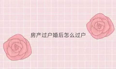 房产过户婚后怎么过户(婚后房产过户新婚姻法)