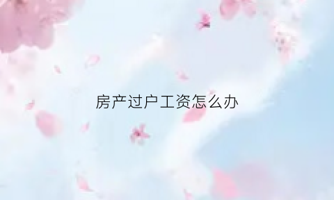 房产过户工资怎么办(房子过户钱直接打卡吗)