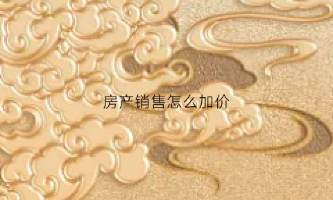 房产销售怎么加价(售楼部加价卖房)