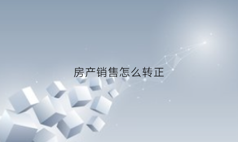 房产销售怎么转正(房地产销售转正个人工作总结)