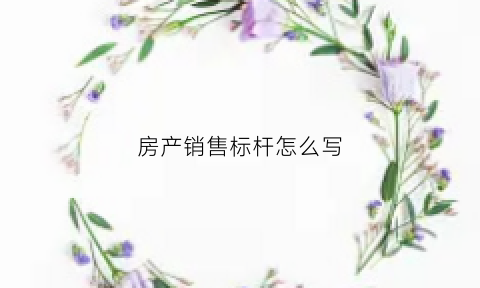 房产销售标杆怎么写(房产销售标杆文案)