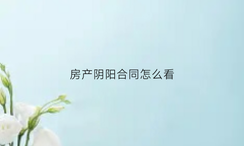房产阴阳合同怎么看(房产交易阴阳合同)