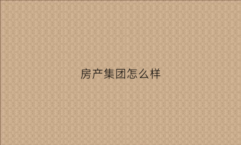 房产集团怎么样(房地产控股集团)