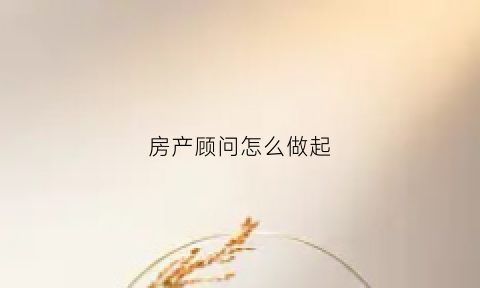 房产顾问怎么做起(房地产顾问怎么做)