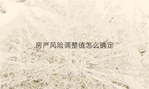 房产风险调整值怎么确定