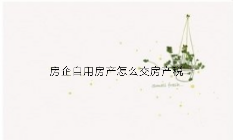 房企自用房产怎么交房产税(房产企业自用房产交增值税吗)
