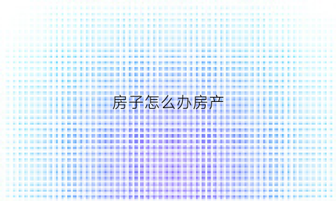 房子怎么办房产(房子怎么办理产权)