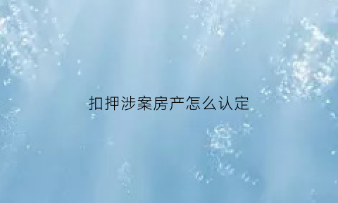 扣押涉案房产怎么认定(扣押涉案资金)