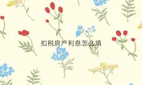 扣税房产利息怎么填(房贷利息税收扣除)
