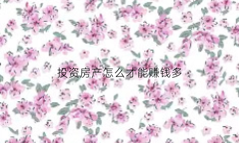 投资房产怎么才能赚钱多(投资房产稳赚不赔)