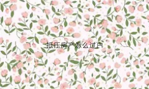 抵压房产怎么过户(抵压房产怎么过户给配偶)