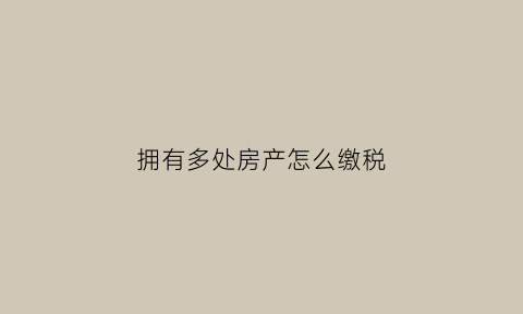 拥有多处房产怎么缴税(拥有多处房产怎么缴税的)