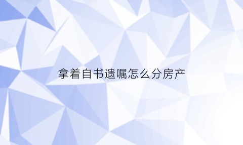 拿着自书遗嘱怎么分房产(拿着自书遗嘱怎么公证)