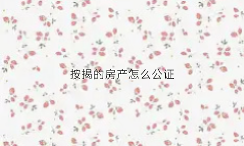 按揭的房产怎么公证(按揭的房产怎么公证给别人)