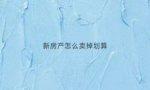新房产怎么卖掉划算(新房子怎么卖出去)