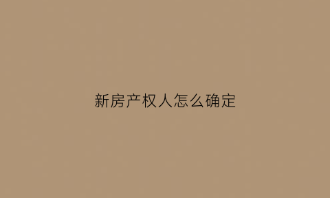 新房产权人怎么确定(买房子如何确定产权明晰)
