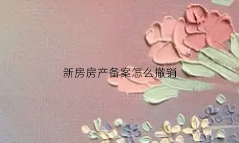 新房房产备案怎么撤销(房产局备案怎么撤销)