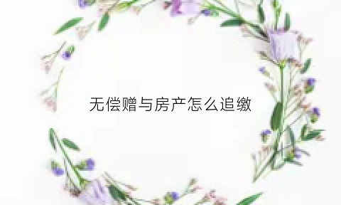 无偿赠与房产怎么追缴(无偿赠与房产怎么追缴个税)