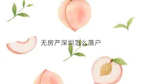 无房产深圳怎么落户(深圳落户没有房产选什么落户情形)