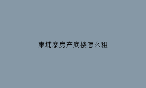柬埔寨房产底楼怎么租(柬埔寨的房子能投资吗)