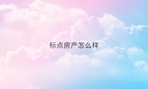 标点房产怎么样(标点厂家)