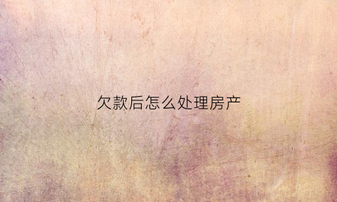 欠款后怎么处理房产(有欠款的房子怎么卖)