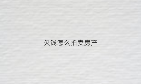 欠钱怎么拍卖房产(欠债人房产被法院拍卖后分配程序)