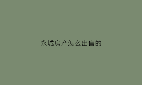 永城房产怎么出售的(永城房子)