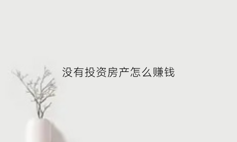 没有投资房产怎么赚钱(不投资房产还能投资什么)