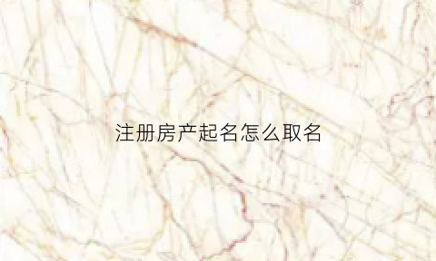 注册房产起名怎么取名(房产注册证是什么意思)