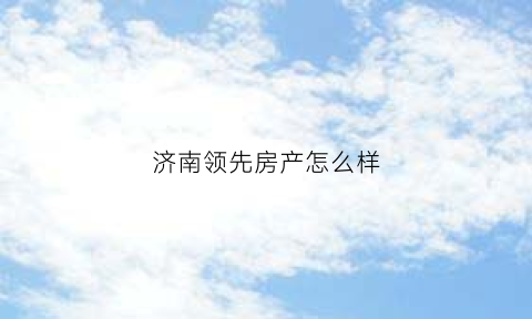 济南领先房产怎么样(济南领先房地产怎么样)
