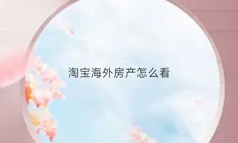 淘宝海外房产怎么看(淘宝的海外)