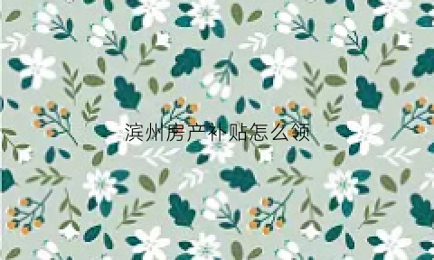滨州房产补贴怎么领