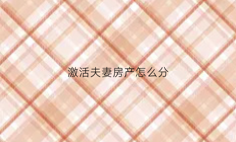 激活夫妻房产怎么分(激活夫妻房产怎么分配)