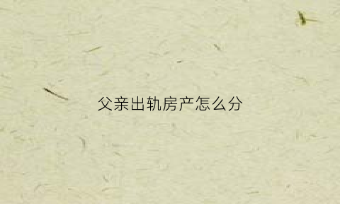 父亲出轨房产怎么分(父亲出轨算违法吗)