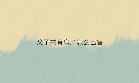 父子共有房产怎么出售(父子共有房产过户怎样划算)