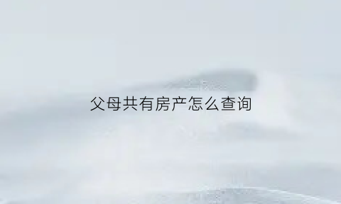父母共有房产怎么查询(父母共有房产算无房吗)