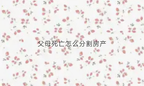 父母死亡怎么分割房产(父母身亡房产归谁)