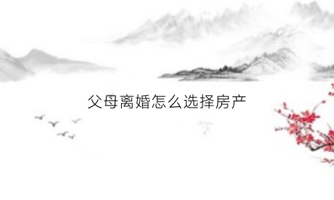 父母离婚怎么选择房产(父母离婚房子应该给谁)