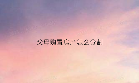 父母购置房产怎么分割(购买父母房产)