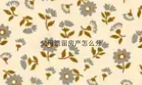 父母遗留房产怎么分(父母遗留房产该如何办理房产证)